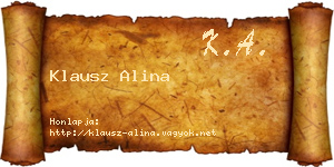 Klausz Alina névjegykártya